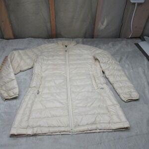 GoLite Down Jacket Womens Large White Quilted Insulated Full Zip Long Puffer